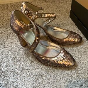 J. Crew Collection Mary Jane sequin heels, size 11